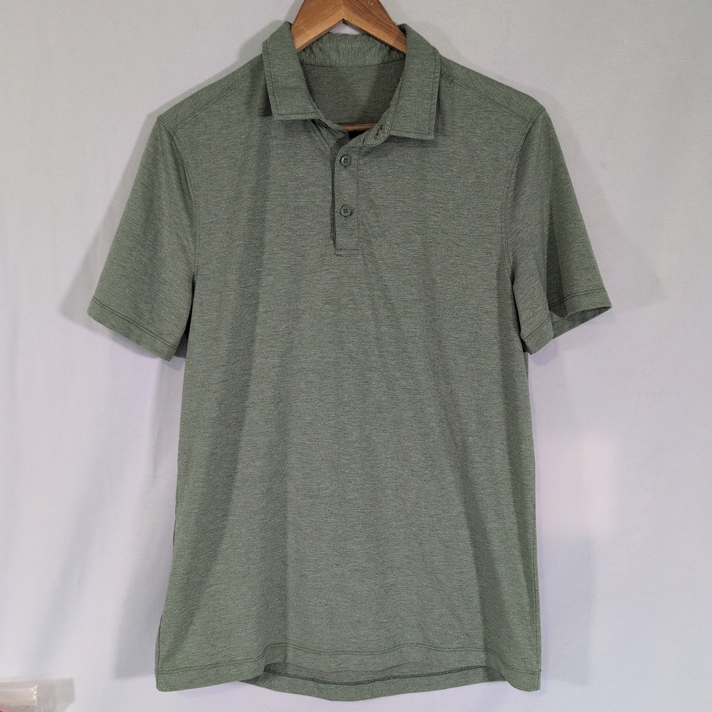 Lululemon Men's Evolution Polo Green Striped Mens Size Small See Measurements